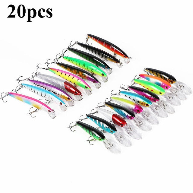 10,20,43 or 56pcs/pack Mixed Fishing Lure Bait Set Wobbler Crankbaits Swimbait