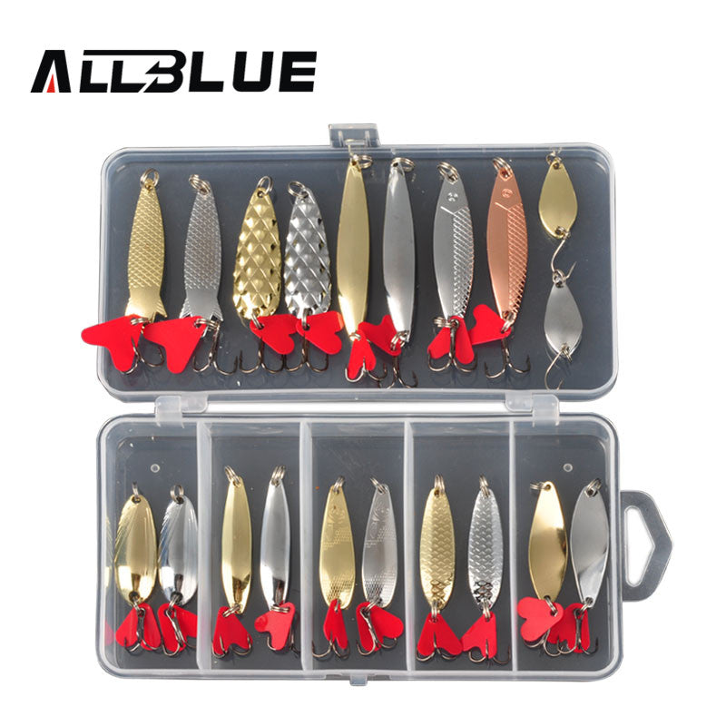 Fishing Spoon  Lure Kit Fresh Water Bass Pike Fishing