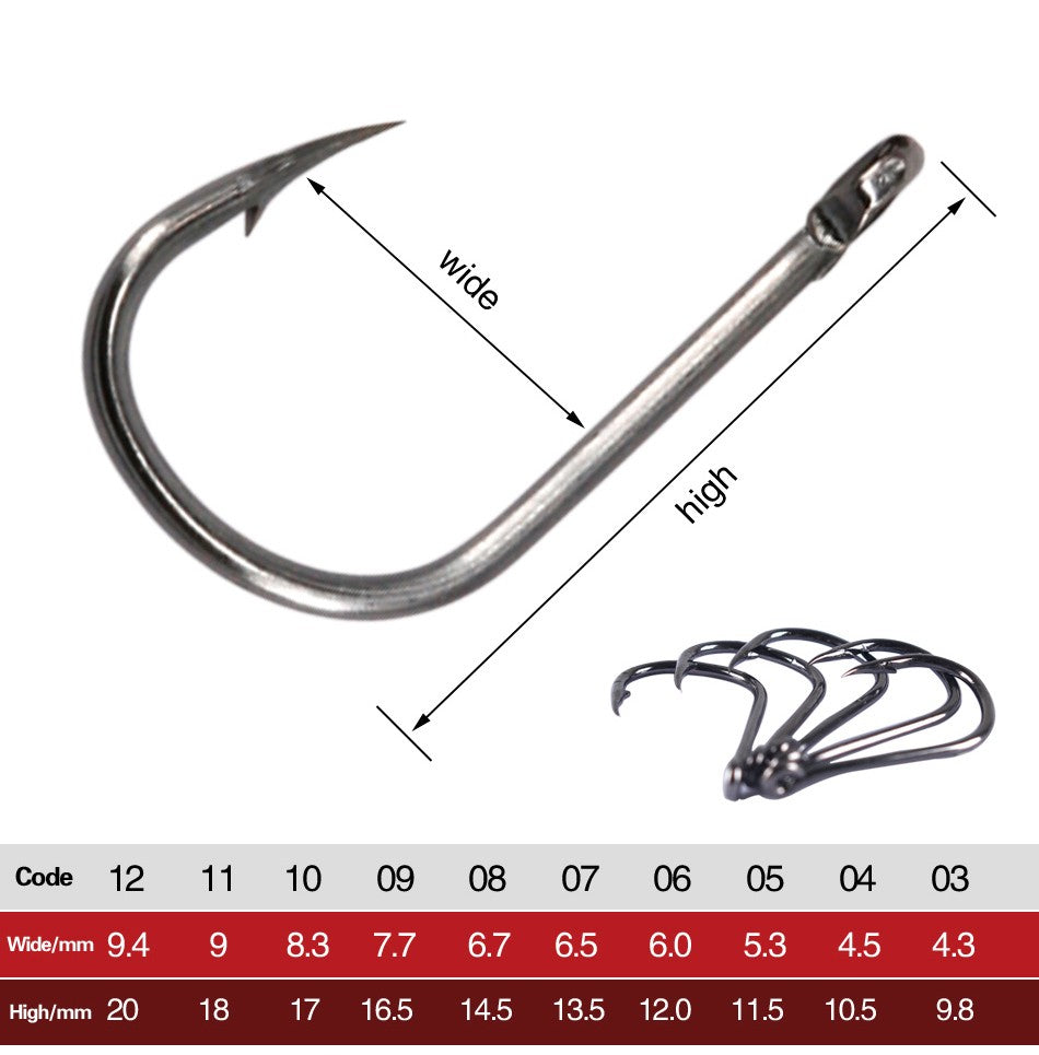 Steel Carbon Black Bait Hook