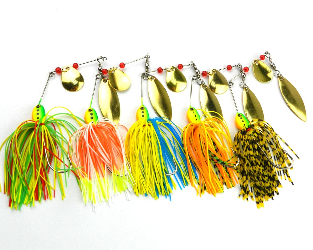 5pcs/Set Spinner Bait 3D Eyes Fishing Buzzbait