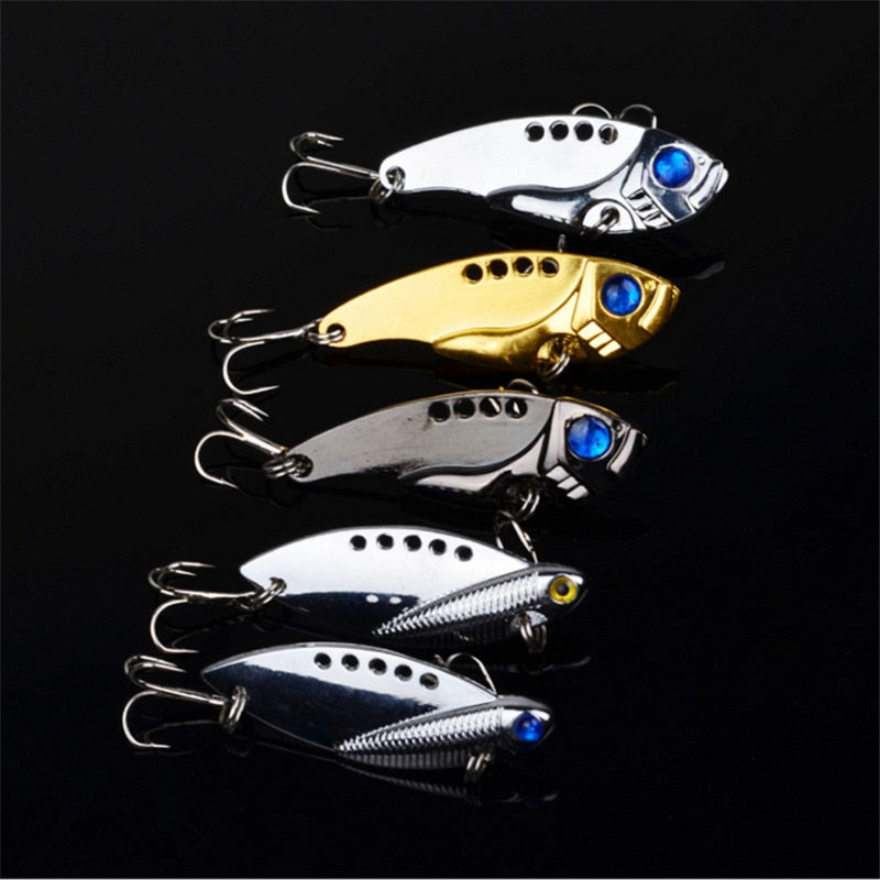 1Pcs Metal Spoon Fishing Lure 3D Eyes