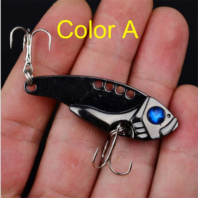 1Pcs Metal Spoon Fishing Lure 3D Eyes