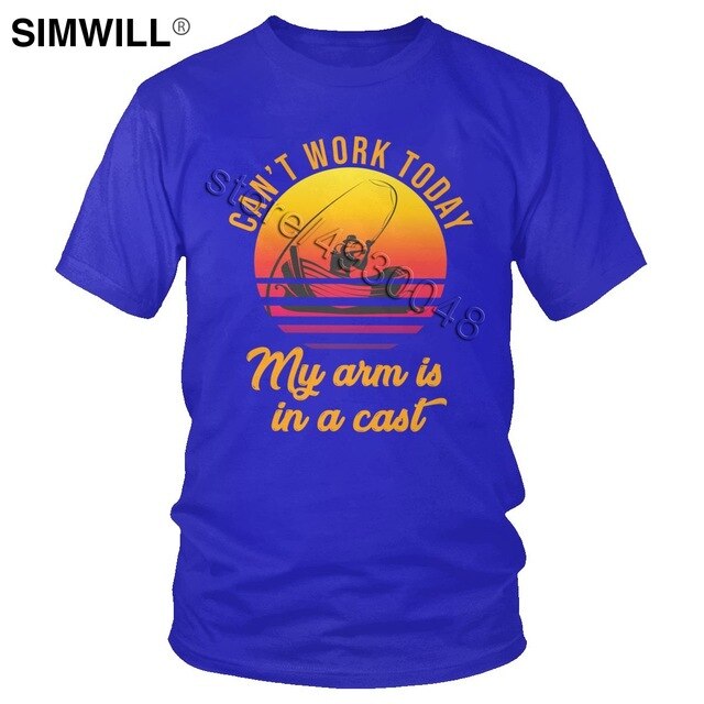 “Can’t Work Today — My Arm Is In A Cast” Vintage Style Fishing Tee Shirt