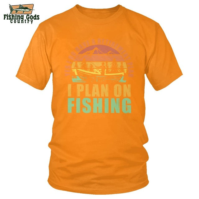 “Yes, I Do Have A Retirement Plan — I Plan On Fishing” Funny Fishing Tee Shirt