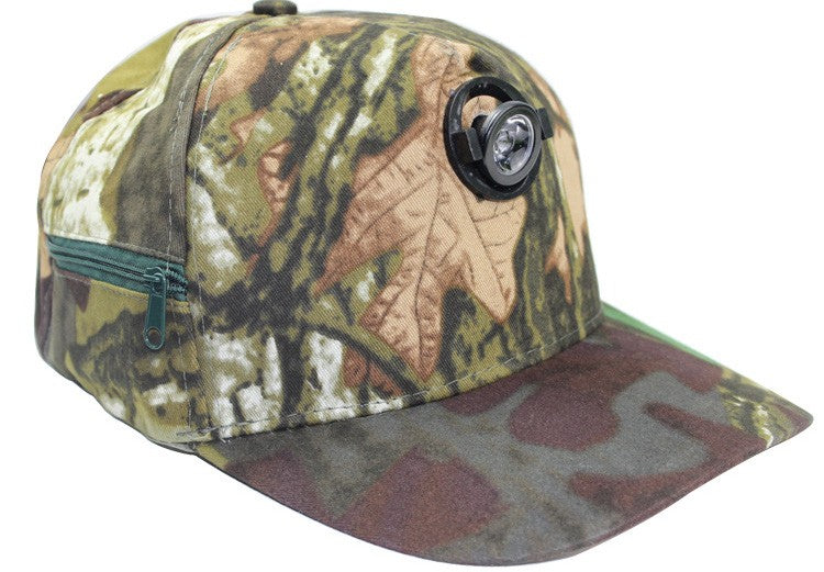 Camouflage Fishing Hat With Built-In Head Lamp